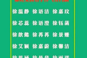 徐姓2025年05月28日按照五行应该怎么取名