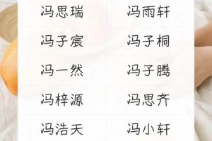 冯姓2025年06月03日男孩最旺的名字